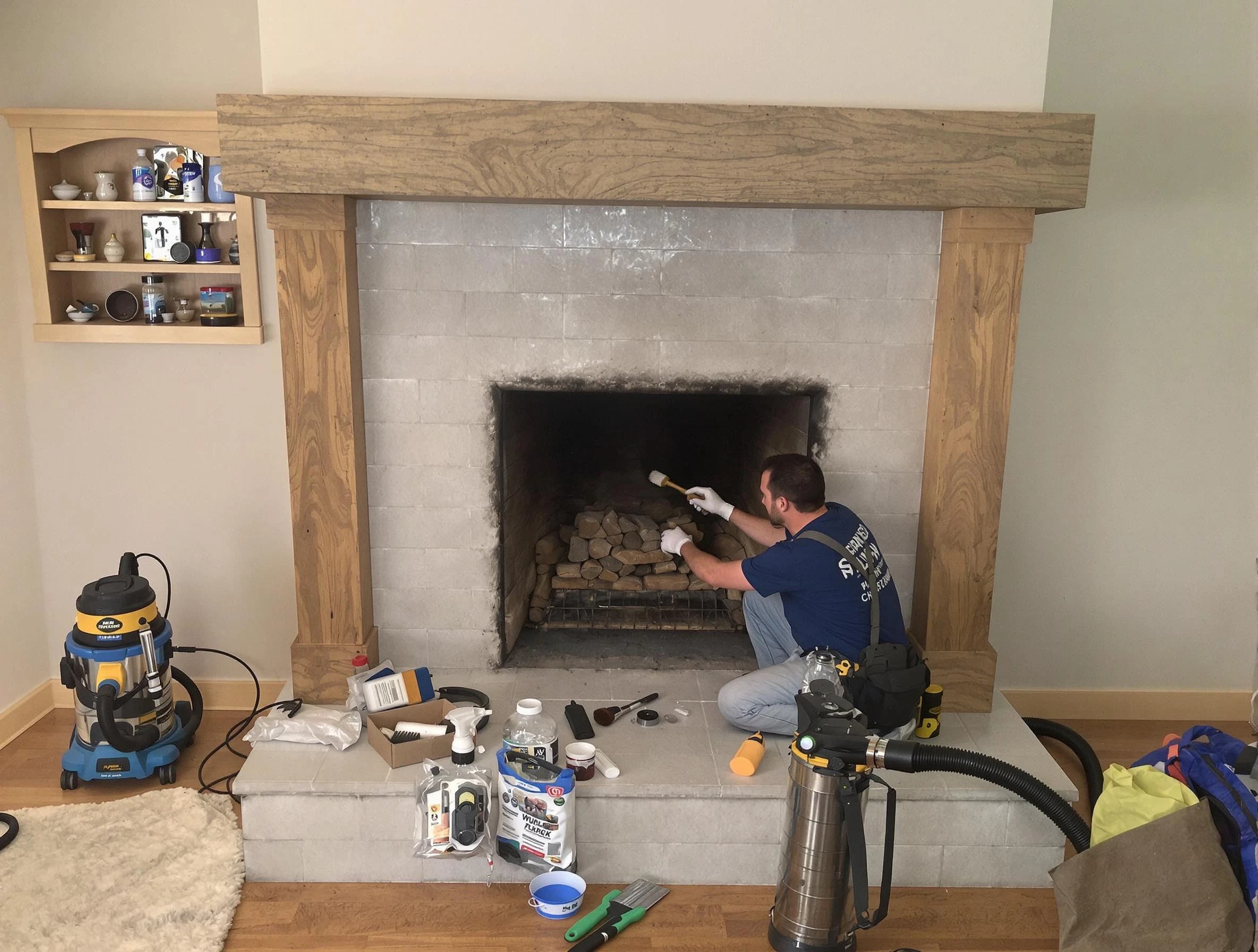 Detailed creosote removal process by Warrior Chimney Sweep in Warrior, AL