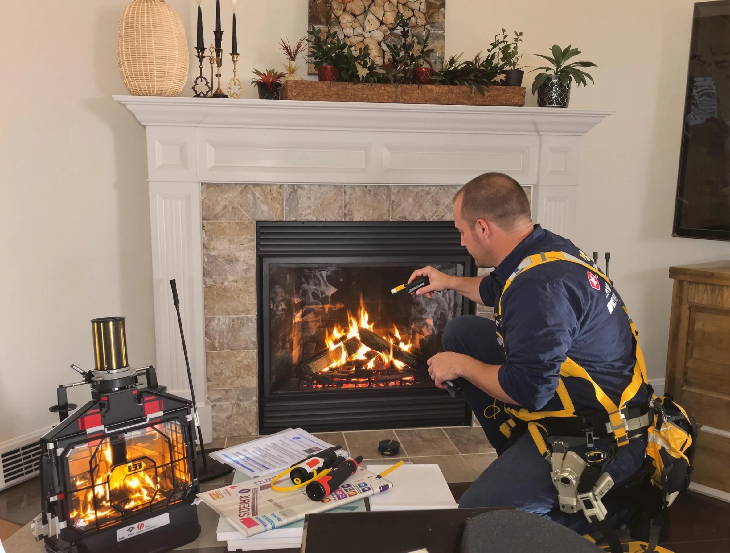 Safety-focused fireplace inspection by Warrior Chimney Sweep in Warrior, AL