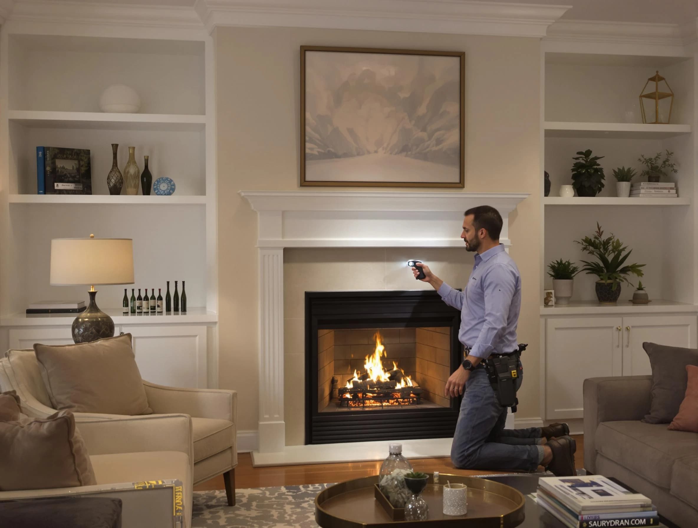 Warrior Chimney Sweep conducting a fireplace safety inspection in Warrior, AL