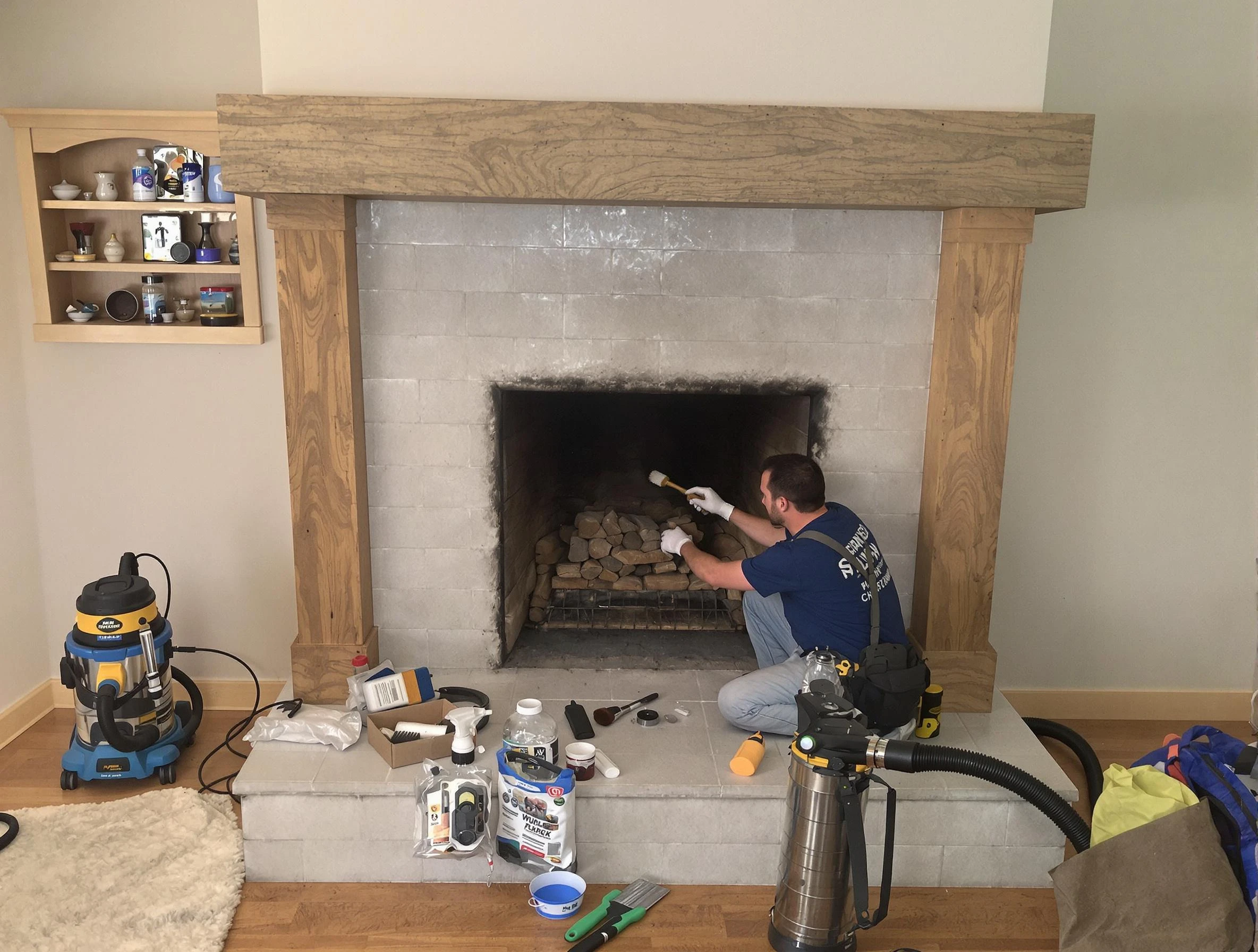 Detailed creosote removal process by Warrior Chimney Sweep in Warrior, AL
