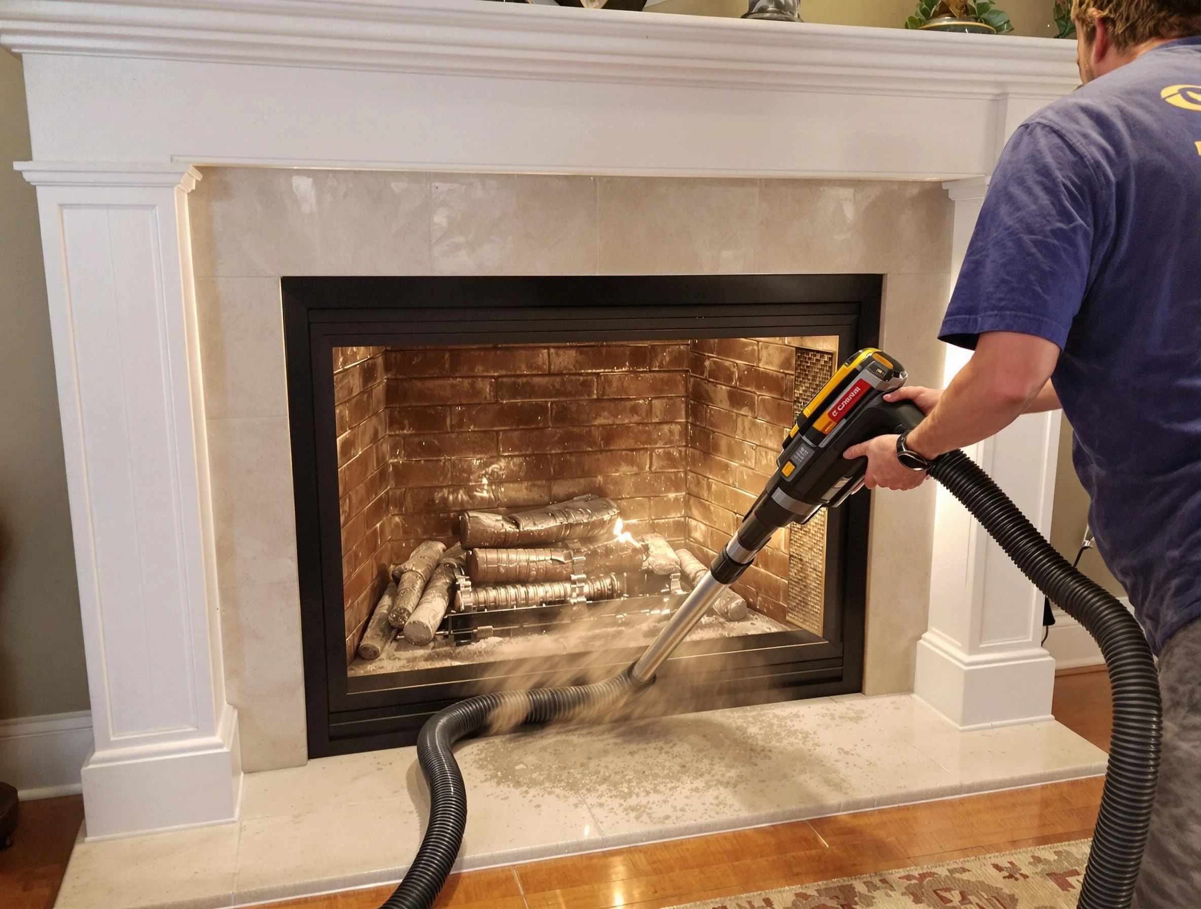 Fireplace cleaning performed by Warrior Chimney Sweep in Warrior, AL